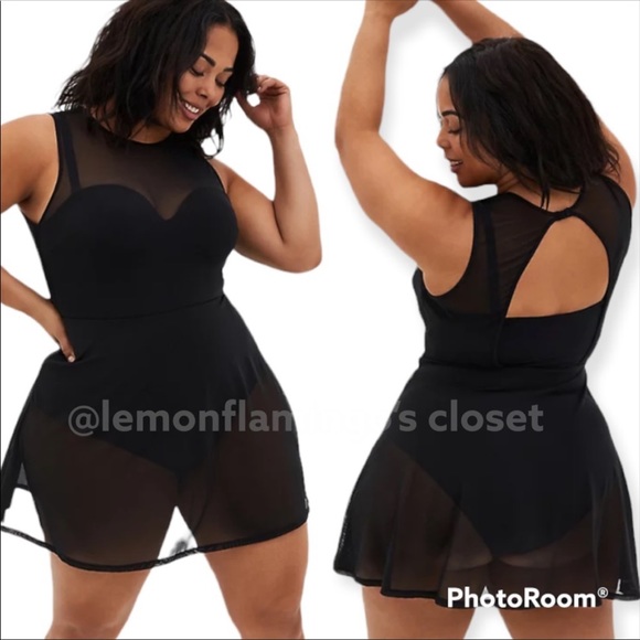 torrid Other - NWT torrid black mesh swim dress swimsuit